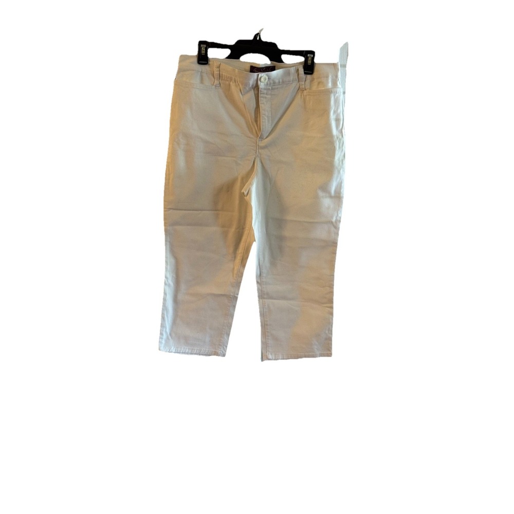 Gloria Vanderbilt Amanda Capris Trousers Size 10 White Pre-owned Excellent Cond.